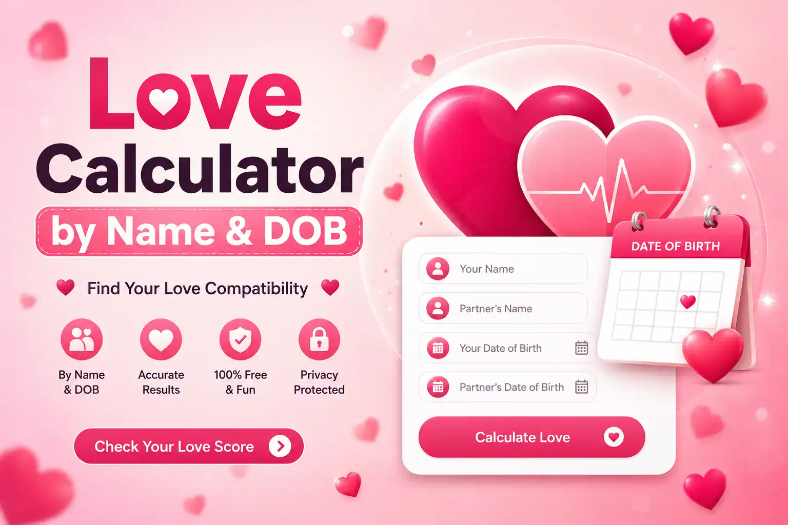 Love Calculator by Name & Date of Birth